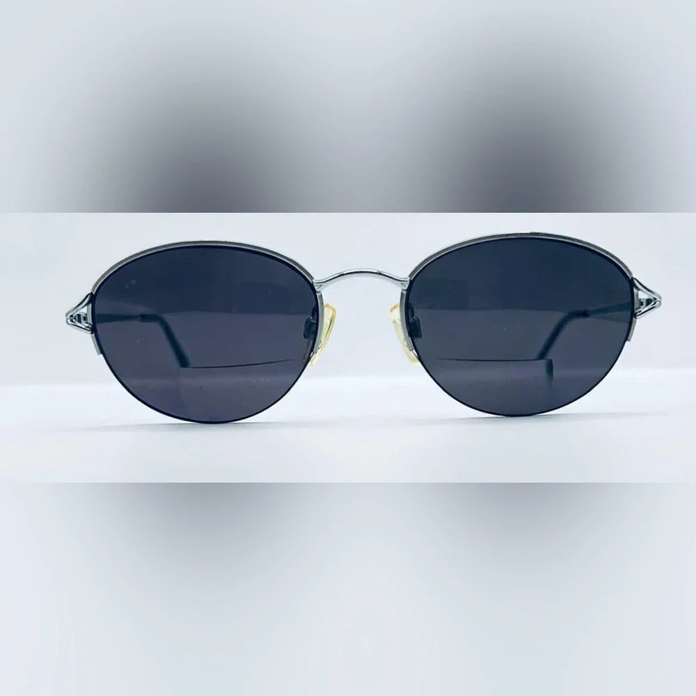 Liza Silver Oval Half-Rim Sunglasses Frames Only